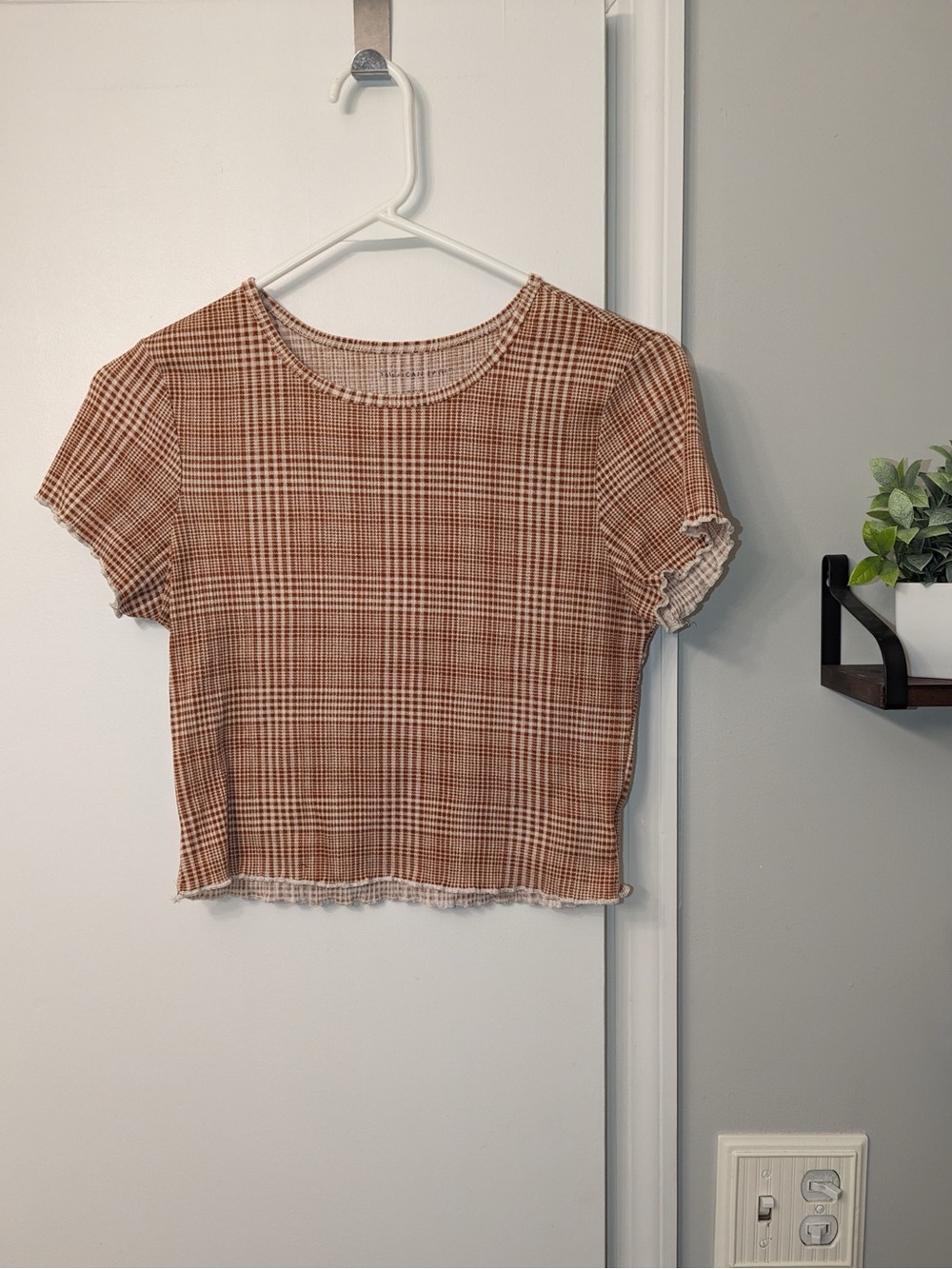 Plaid Rust Crop Top